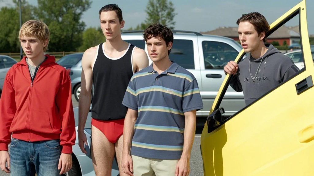 Jay, Will, Simon, and Neil in The Inbetweeners 